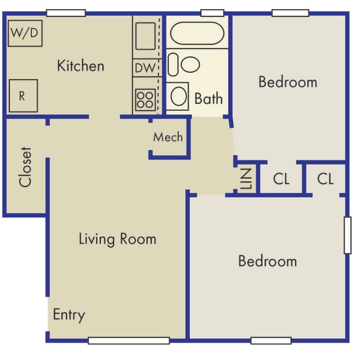 Floor Plan  a blueprint of a floor plan for a kitchen and living room