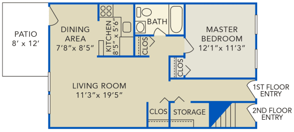 Floor Plan  One- Bedroom Apartment