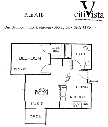 Floor Plan  One bedroom floor plan C at VINTAGE AT CITI VISTA, Reno, 89512