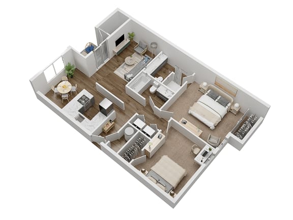 Floor Plan  2 bed 2 bath D at Township Eastside, Portland