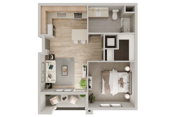 Floor Plan  One bedroom floor plan A at Springview by Vintage, Reno, NV