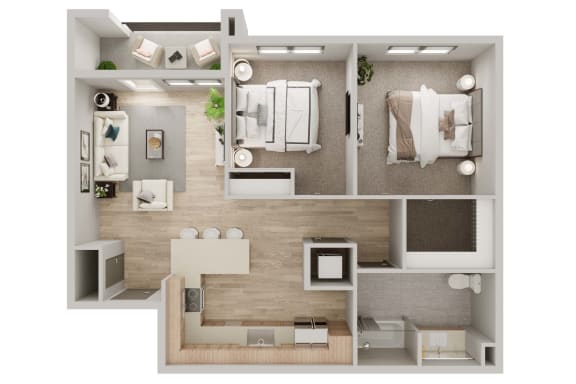 Floor Plan  two bedroom floor plan B1 at Springview by Vintage, Reno, 89512