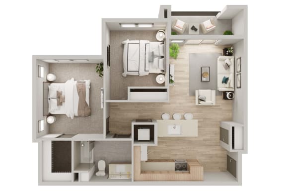 Floor Plan  two bedroom floor plan B at Springview by Vintage, Reno Nevada