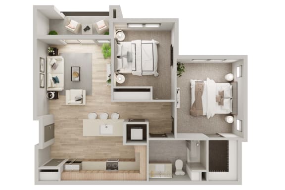Floor Plan  two bedroom floor plan B2at Springview by Vintage, Reno
