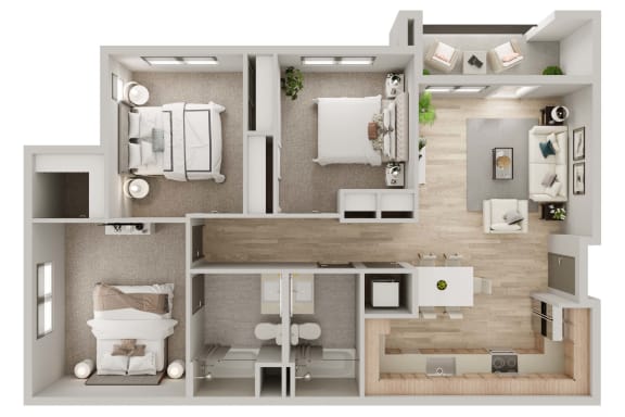 Floor Plan  Three bedroom floor plan C1 at Springview by Vintage, Nevada