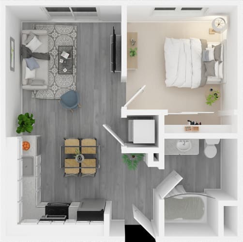 Floor Plan  One bedroom floor plan at VINTAGE AT SANCTUARY, RENO, 89502