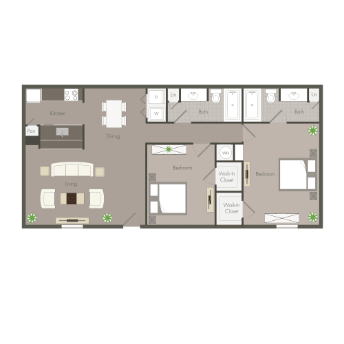 Floor Plan  Clarkston Station Apartments in Clarkston Georgia photo of two bedroom floorplan