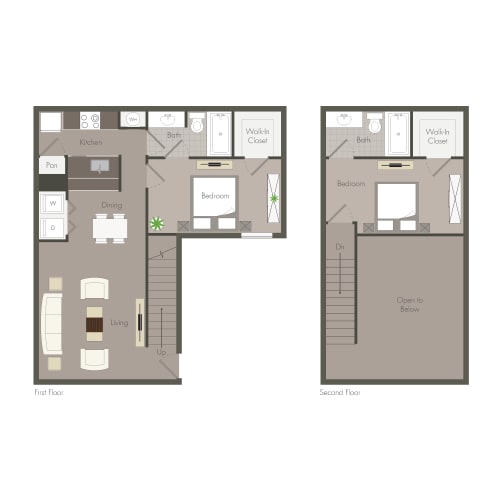 Floor Plan  Clarkston Station Apartments in Clarkston Georgia photo of two bedroom townhome floorplan