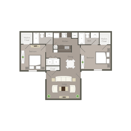 Floor Plan  Clarkston Station Apartments in Clarkston Georgia photo of two bedroom floorplan