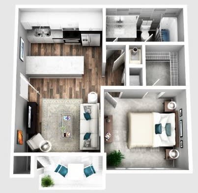 Floor Plan  2100 Defoors Atlanta GA apartment photo of one bedroom one bathroom floorplan