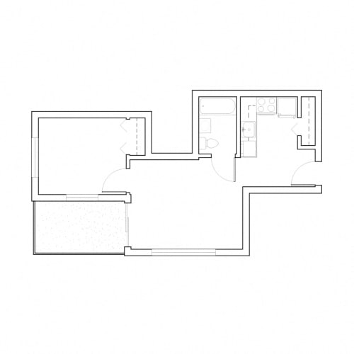 Floor Plan  Rubix 1b 1b floor plan 2