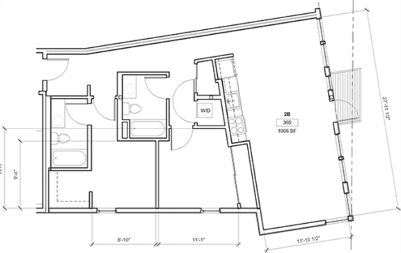 Floor Plan  2 Bed - 2 Bath, 1059 sq ft, 2 Bedroom B floor plan
