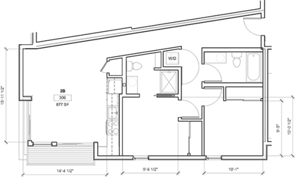 Floor Plan  2 Bed - 2 Bath, 910 sq ft, 2 Bedroom C floor plan