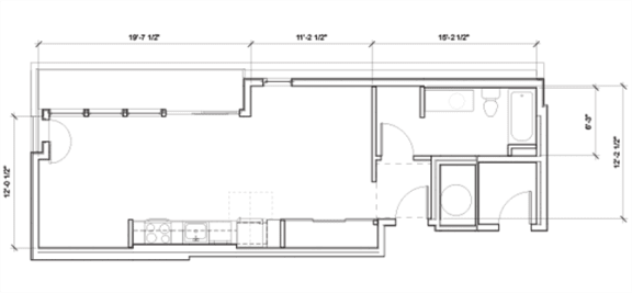 Floor Plan  Studio, 549 sq ft, Studio B floor plan