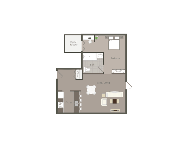 Floor Plan  Woodside Village Apartments in Clarkston, GA photo of one bedroom floorplan