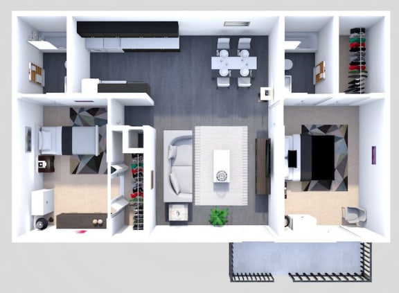 Floor Plan  2 bedroom 2 bathroom apartment in lafayette la