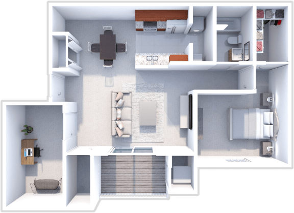 Floor Plan  Breton 1 bedroom, 1 bath at Chelsea Park apartments