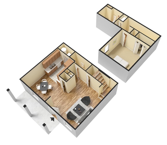 Floor Plan  The Cypress TH 1 Bedroom