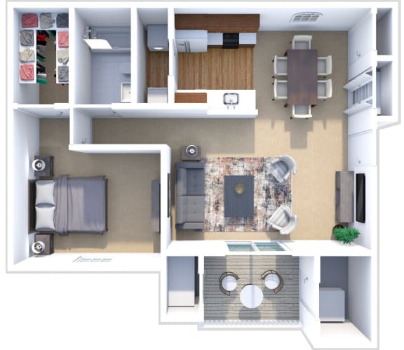 Floor Plan  a floor plan of a 1 bedroom apartment
