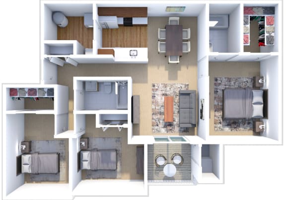 Floor Plan  a floor plan of a two bedroom apartment