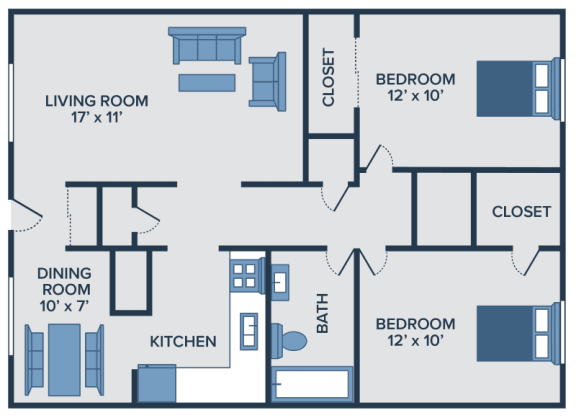 Floor Plan  2 bedroom apartments