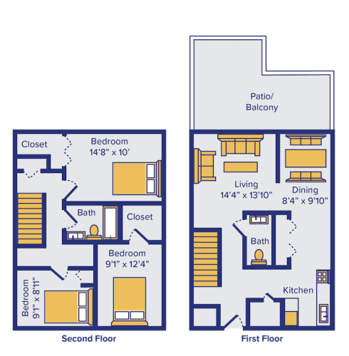 View Our 1, 2, 3 Bedroom Apartment Floor Plans | West Chester Apartment