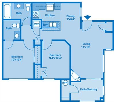 Floor Plan  Villas at Montebella 2B Floor plan 2d image depicting floor play layout.