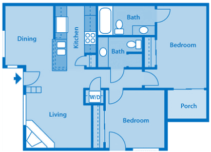 Floor Plan  Villas at Montebella 1A Floor plan 2C image depicting floor play layout.