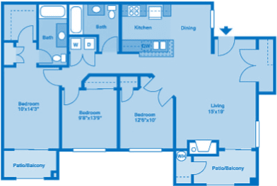 Floor Plan  Villas at Montebella 3B Floor plan 2d image depicting floor play layout.