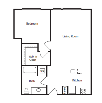 Floor Plan  1 Bedroom D