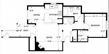 Floor Plan  1 Bedroom