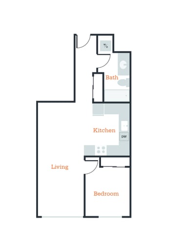 Floor Plan  a floor plan of a house with a bedroom and a living room