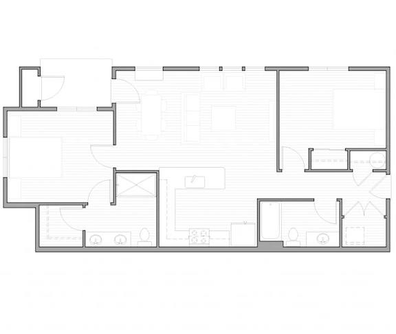 Floor Plan  A floor plan of a house with multiple rooms and a garage.