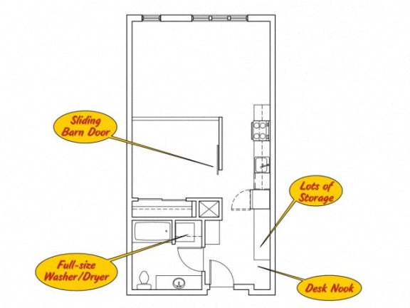 Floor Plan  a diagram of a room with different locations labelled