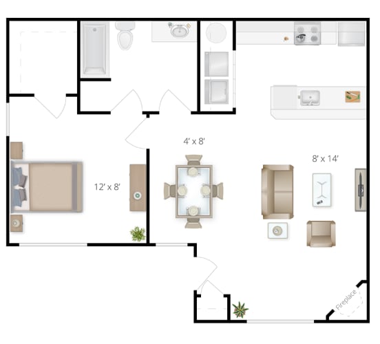 Floor Plan  1x1