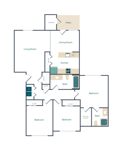 Floor Plan  a floor plan of a house with an open floor plan