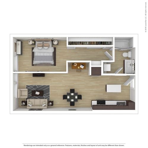 Floor Plan  a typical floor plan of a 1 bedroom apartment