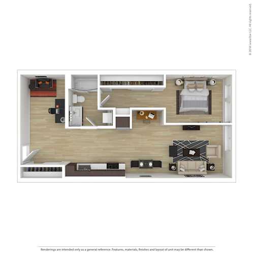 Floor Plan  a typical floor plan of a 1 bedroom apartment