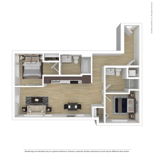 Floor Plan  a typical floor plan of a 1 bedroom apartment