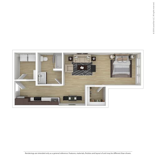 Floor Plan  a typical floor plan of a 1 bedroom apartment