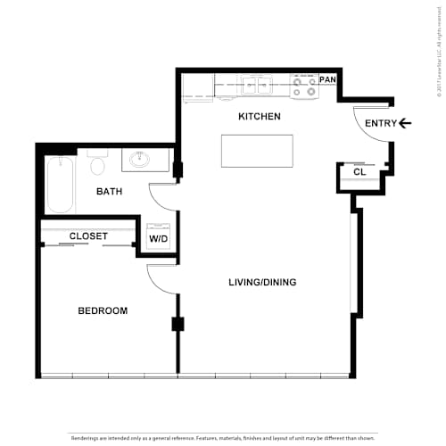 Floor Plan  a floor plan of a house with a bedroom and a living room