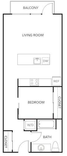 Floor Plan  a floor plan of a house with a bedroom and a living room