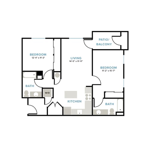 Floor Plan  Woodland 2x2 B1