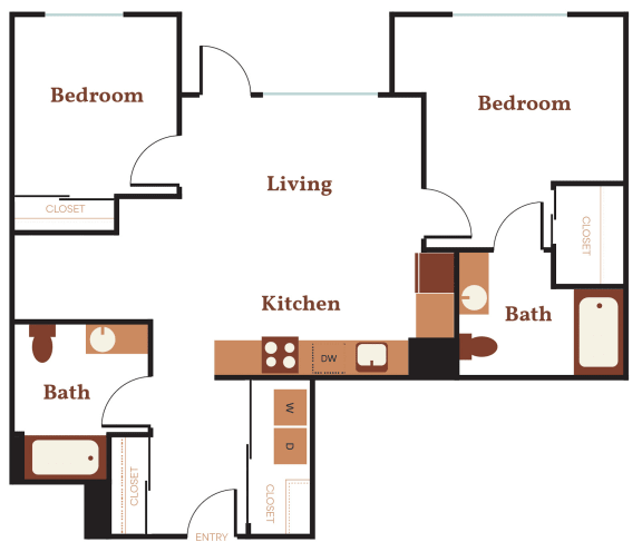 Floor Plan  a floor plan of a living room with a kitchen and a bedroom