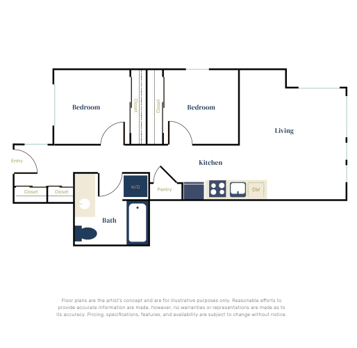 Floor Plan  a floor plan of a home with a bedroom and a living room