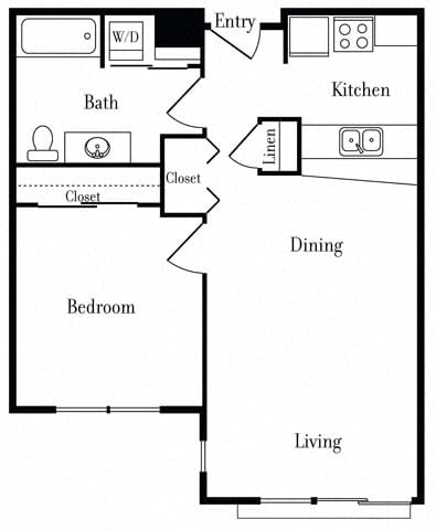 Floor Plan  507 One Bedroom