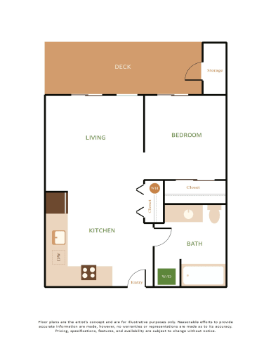 Floor Plan  a floor plan of a studio apartment with a bedroom and a living room