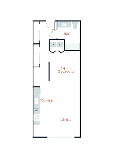 Floor Plan  a floor plan of a 1 bedroom floor plan with an open bathroom and a loft