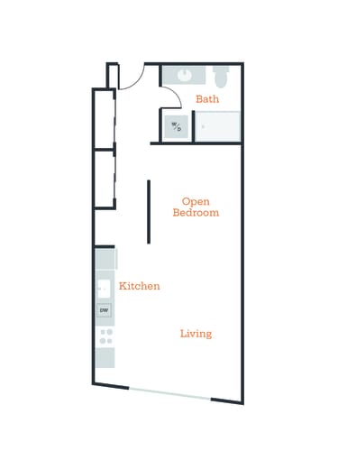 Floor Plan  a floor plan of a house with a bedroom and a living room