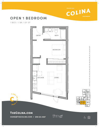 Floor Plan  Open 1x1 - A2-A East